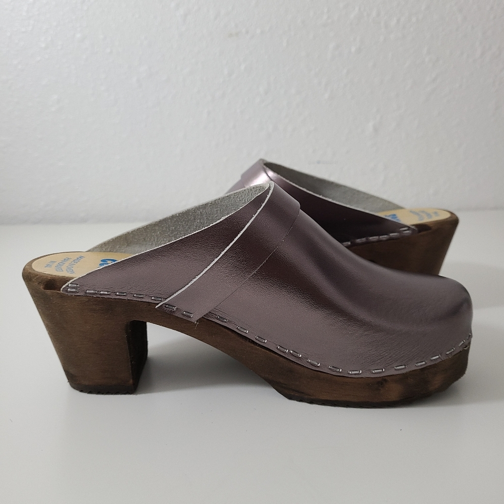 Tessa Clogs high heels in Metallic Pewter
